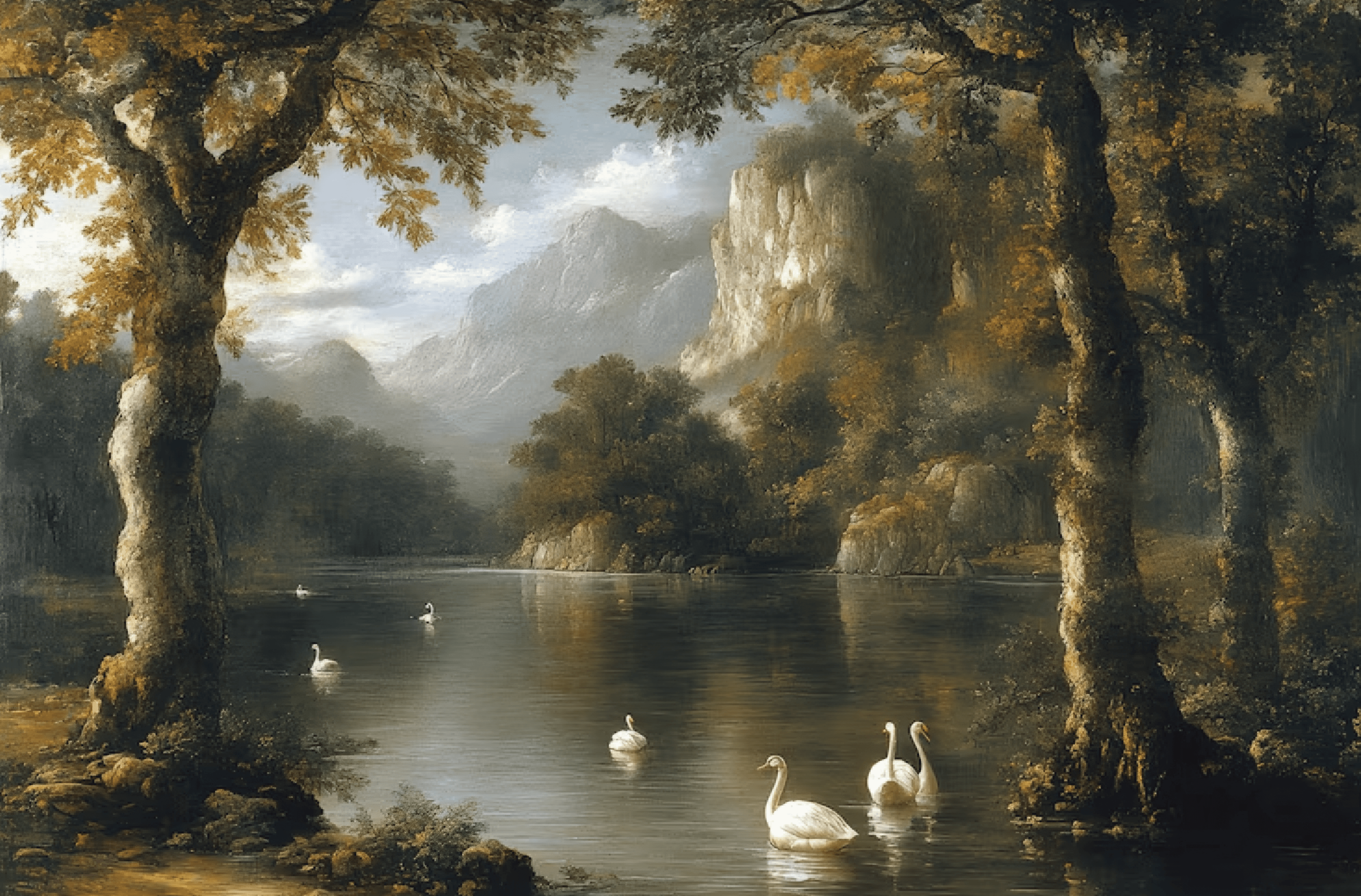 Painted landscape background for Tirsha and Ryan's wedding invitation